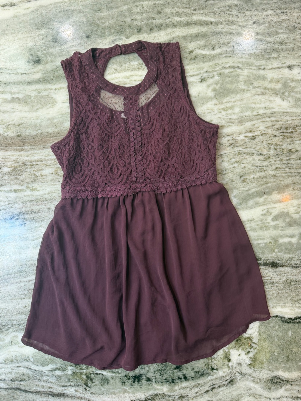 Maurices Plum Lace Sleeveless Blouse